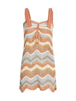 Вязаное крючком мини-платье Devi Wave Zimmermann, разноцветный