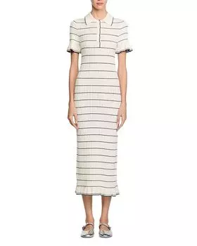 Вязаное макси-платье Sandro, слоновая кость/кремовый