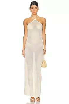 Вязаное макси-платье Seafolly, экрю