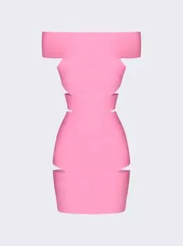 Вязаное мини-платье Alexandre Vauthier, цвет bubblegum pink