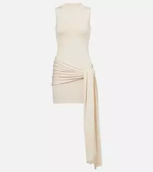 Вязаное мини-платье из шелка и хлопка Aya Muse, кремовый