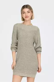 Вязаное мини-платье с косым вырезом Jdy, бежевый