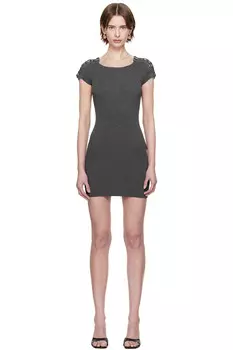 Вязаное мини-платье с открытыми плечами Isa Boulder, цвет iron