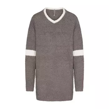 Вязаное мини-платье с v-образным вырезом SKIMS Cozy, цвет Grey Chalk Multi