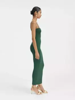 Вязаное нижнее платье Сьерра-бретель Jacquemus, темно-зеленый