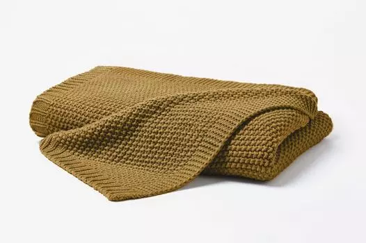 Вязаное одеяло ALMA MUSTARD COLOR 130х170см, Jekatex