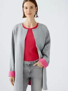 Вязаное пальто Oui, серый