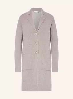 Вязаное пальто с кашемиром darling harbour, трюфельный меланж/каменный меланж