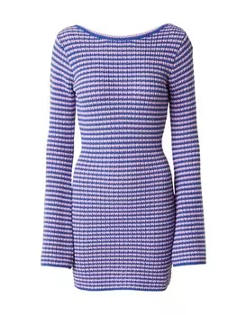 Вязаное платье About You, синий/розовый