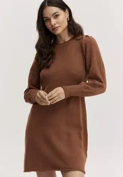 Вязаное платье b.young, коричневый