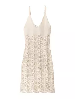 Вязаное платье Bershka, экрю