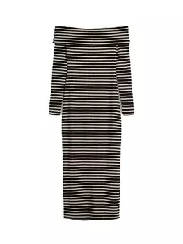 Вязаное платье Bershka, черный