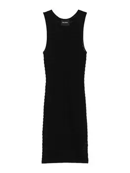 Вязаное платье Bershka, черный