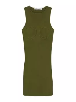 Вязаное платье Bershka, хаки