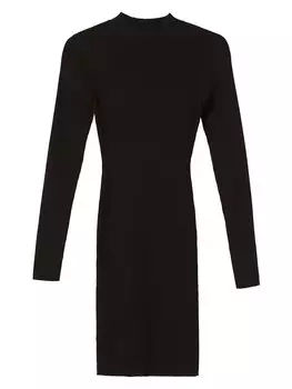 Вязаное платье Bershka Knitted dress, черный