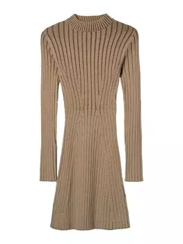 Вязаное платье Bershka, коричневый