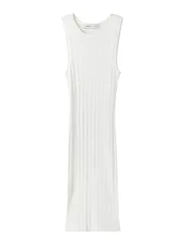 Вязаное платье Bershka, кремовый