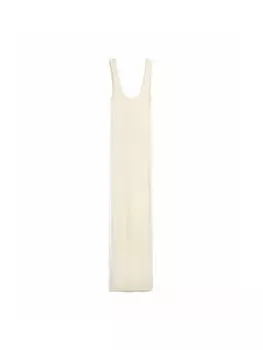 Вязаное платье Bershka, кремовый