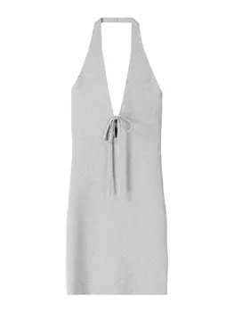 Вязаное платье Bershka, серебряный