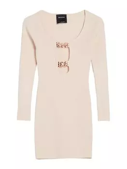Вязаное платье Bershka, светло-бежевый