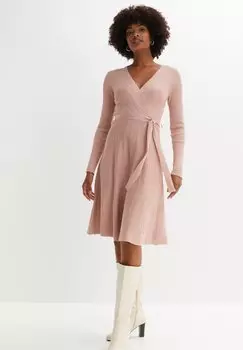 Вязаное платье bonprix, розовый