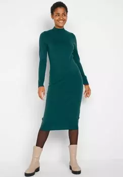 Вязаное платье bonprix, зеленый