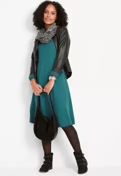 Вязаное платье bonprix, зеленый