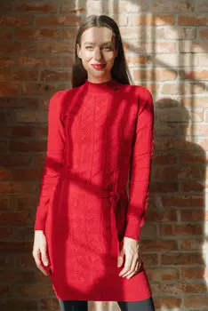 Вязаное платье Budmil, красный