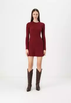 Вязаное платье CREW SKATER MINI DRESS Hollister Co., темно-красный