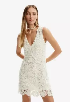 Вязаное платье Desigual, белый