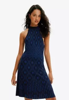 Вязаное платье Desigual, синий