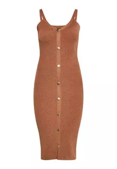 Вязаное платье faina Knitted dress, коричневый