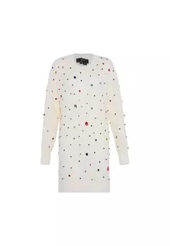 Вязаное платье faina Knitted dress, натуральный белый