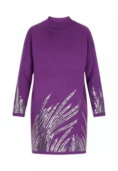 Вязаное платье faina Knitted dress, темно-фиолетовый