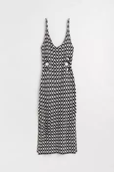 Вязаное платье H&amp;M, черный/узор