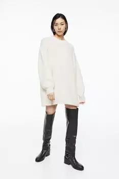 Вязаное платье H&amp;M, сливочный