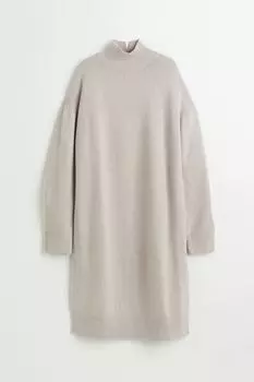 Вязаное платье H&amp;M, светло-бежевый меланж