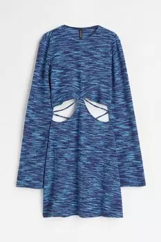 Вязаное платье H&M, темно-синий/узор