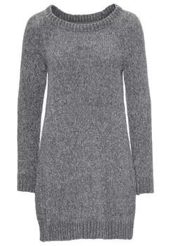 Вязаное платье IN KURZES bonprix, серый