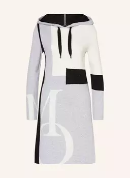 Вязаное платье из блестящей пряжи monari, белый/светло-серый/черный