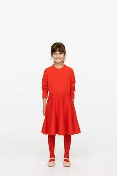 Вязаное платье из хлопка и шерсти Arket, красный