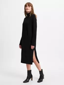 Вязаное платье из шерсти мериноса. Marie Lund Collection, черный