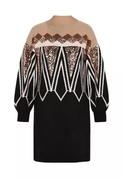 Вязаное платье IZIA, бежевый