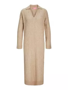 Вязаное платье JJXX Knitted dress JXOzzy, пятнистый бежевый