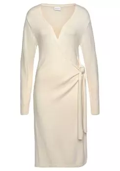 Вязаное платье Lascana, кремовый