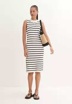 Вязаное платье LEICHTES GESTREIFT bonprix, белый