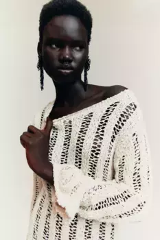 Вязаное платье лесенкой H&M, серый