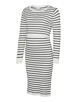 Вязаное платье MAMALICIOUS Alima June, белый