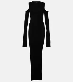 Вязаное платье макси из натуральной шерсти Rick Owens, черный