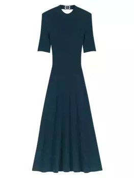 Вязаное платье-миди Maje, цвет bottle green